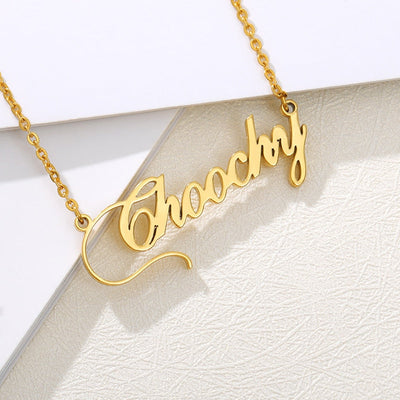 18k Gold Plated Custom Name Necklace With Crown- Christmas gifts