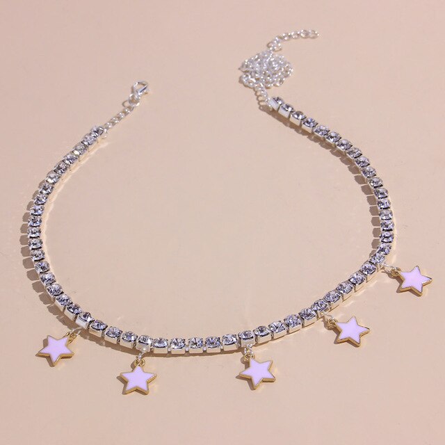 Rhinestone Star Pendant Hip Hop Necklaces For Women