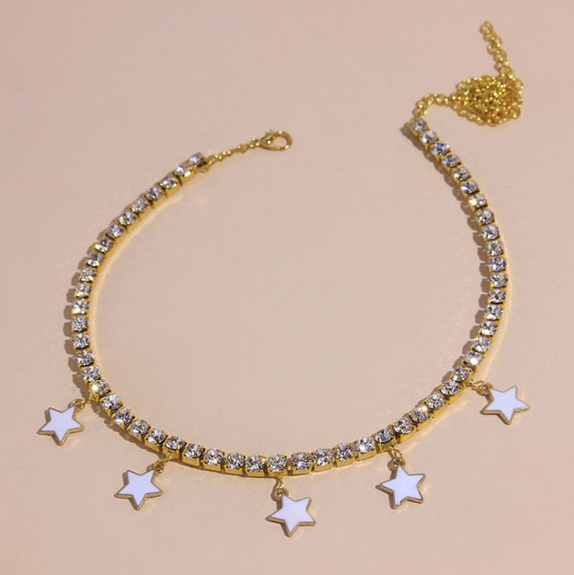 Rhinestone Star Pendant Hip Hop Necklaces For Women