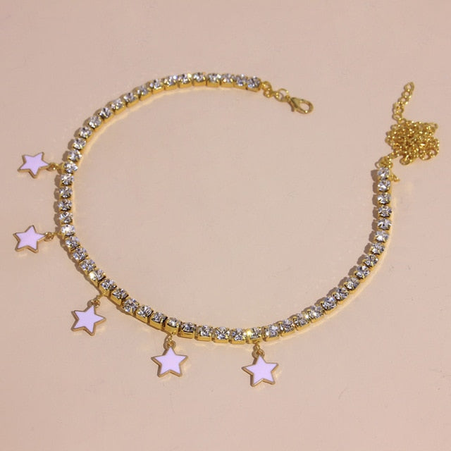 Rhinestone Star Pendant Hip Hop Necklaces For Women
