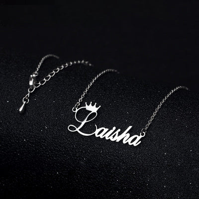 18k Gold Plated Custom Name Necklace With Crown-Christmas Gifts For Mom