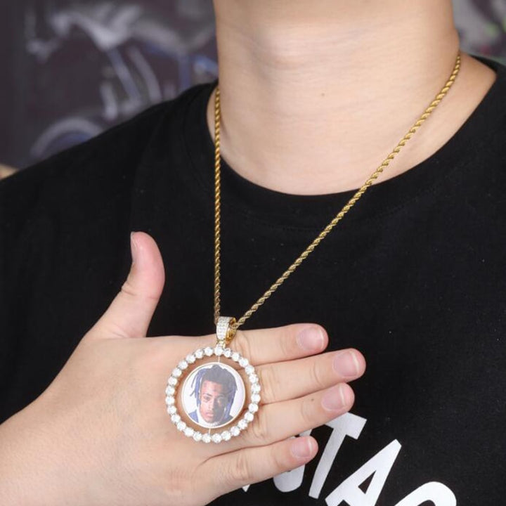 Round Medallion Picture Necklace-Christmas Gifts 2023-Christmas Gifts For Men-Christmas Gift For Husband