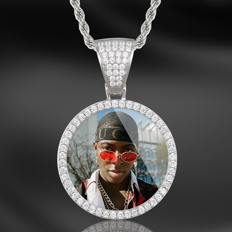 Personalized 925 Sterling Silver Picture Necklace For Men