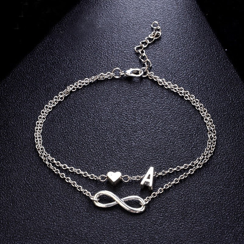 Initial Infinity Anklet Bracelet Best Christmas Gifts For Women