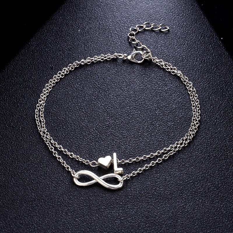 Initial Infinity Anklet Bracelet Christmas Gifts For Her 2023