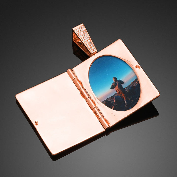 Personalized Photo Medallion Necklace Cross Locket Pendant- Bible Cross Necklace
