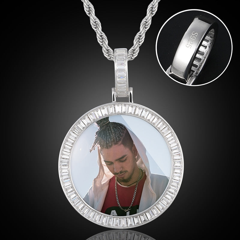 925 Sterling Silver Medallion Necklace-Men&