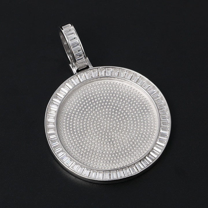 925 Sterling Silver Medallion Necklace-Men's Medallion Necklace-Picture Pendant Necklace