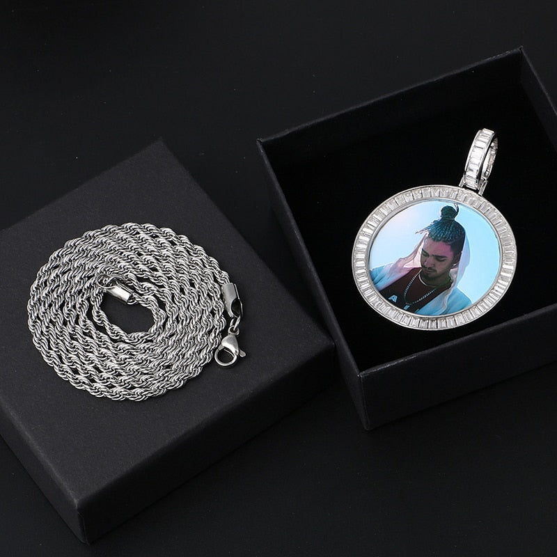 925 Sterling Silver Medallion Necklace-Men&