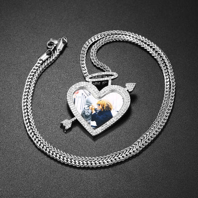 Heart And Arrow Necklace-Personalized Heart Necklace With Picture- Best Christmas Gifts