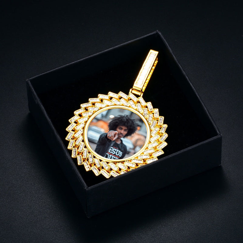 New Custom Photo Medallion Pendant Sunflower Necklace