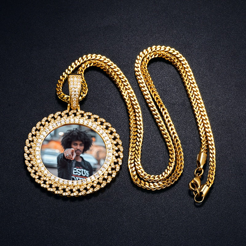 Cuban Link Pendant- Necklace With Picture Inside- Photo Necklace