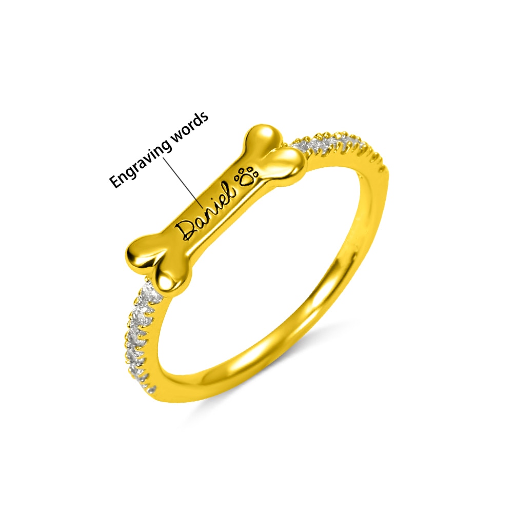 Custom Pet Name Ring With Engraving Word
