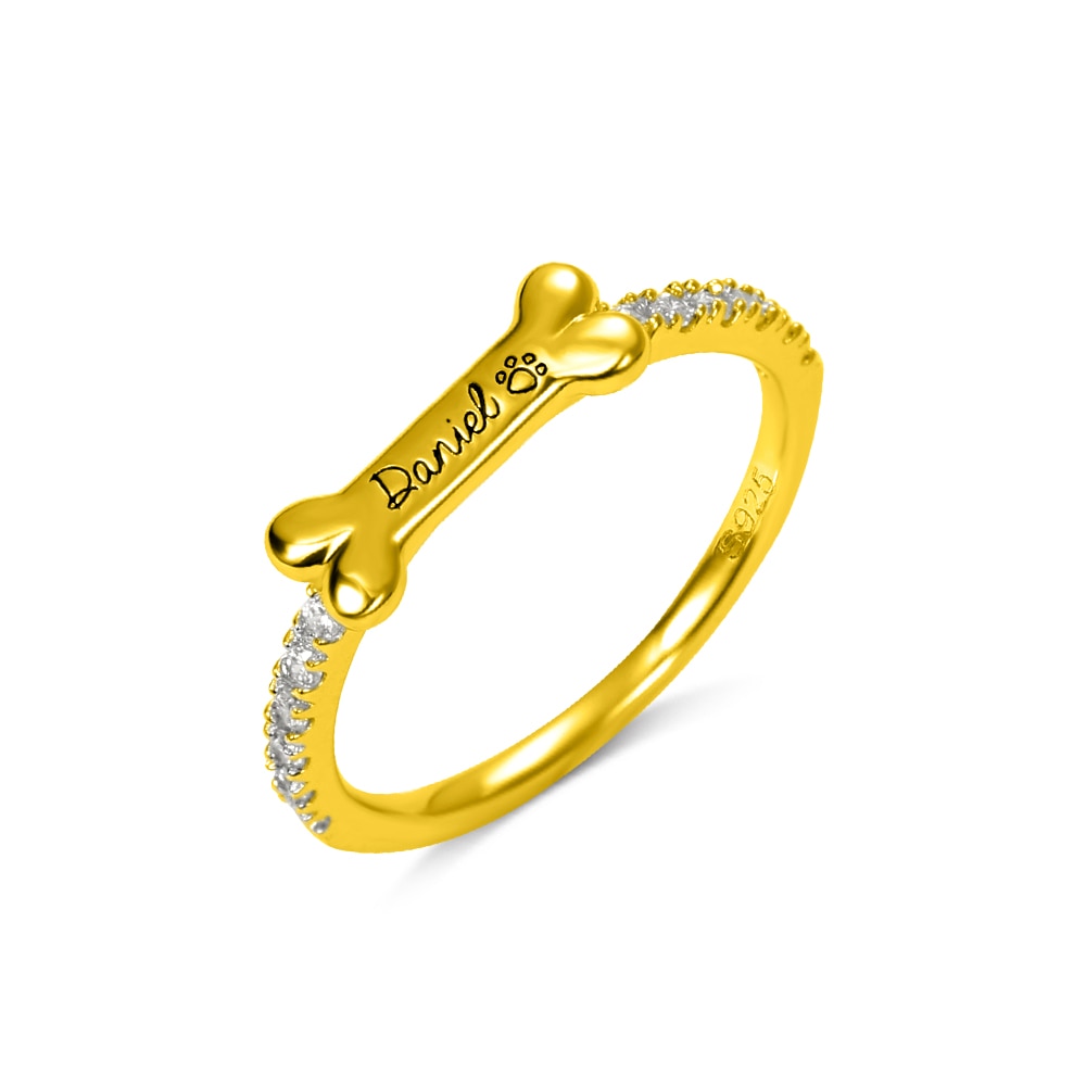 Custom Pet Name Ring With Engraving Word