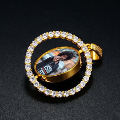 Custom Double Sided Photo Medallion Necklace