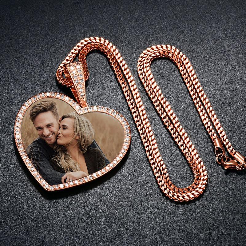 Personalized Heart Photo Necklace-Necklace For Men And Women