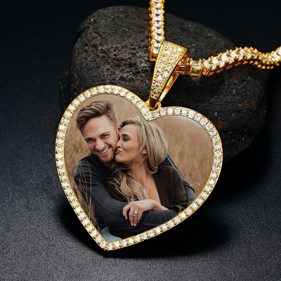 Personalized Heart Photo Necklace-Necklace For Men And Women