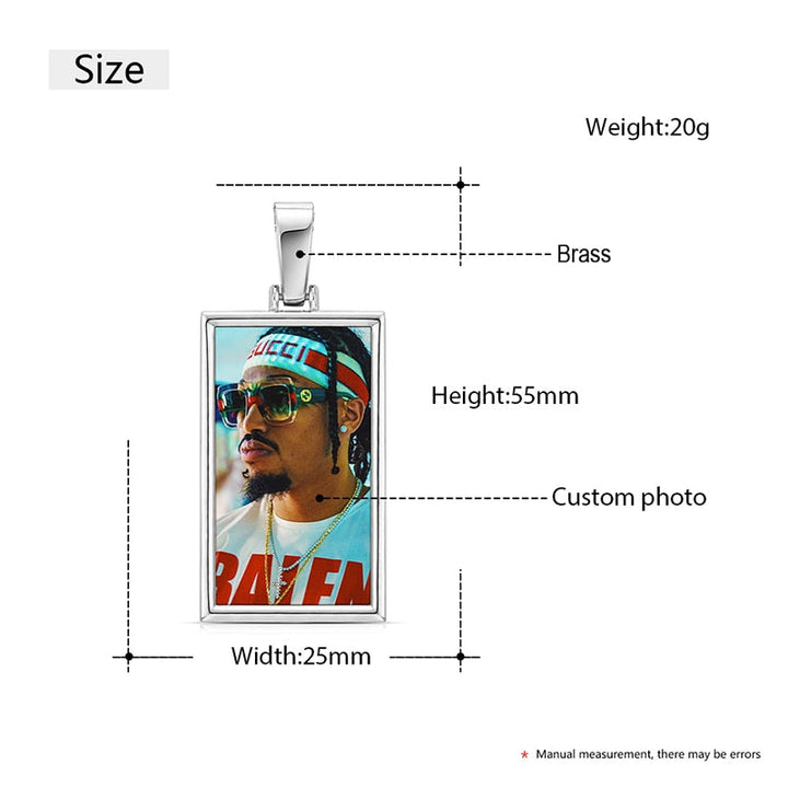 Plating Of 14K Medallion Necklace Photo Pendant Hip-Hop Necklace For Men