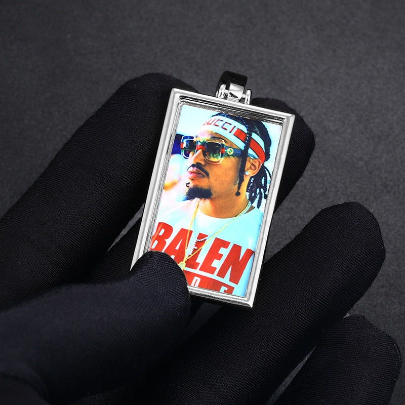 Plating Of 14K Medallion Necklace Photo Pendant Hip-Hop Necklace For Men