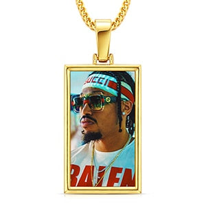 Plating Of 14K Medallion Necklace Photo Pendant Hip-Hop Necklace For Men