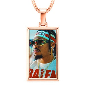 Plating Of 14K Medallion Necklace Photo Pendant Hip-Hop Necklace For Men
