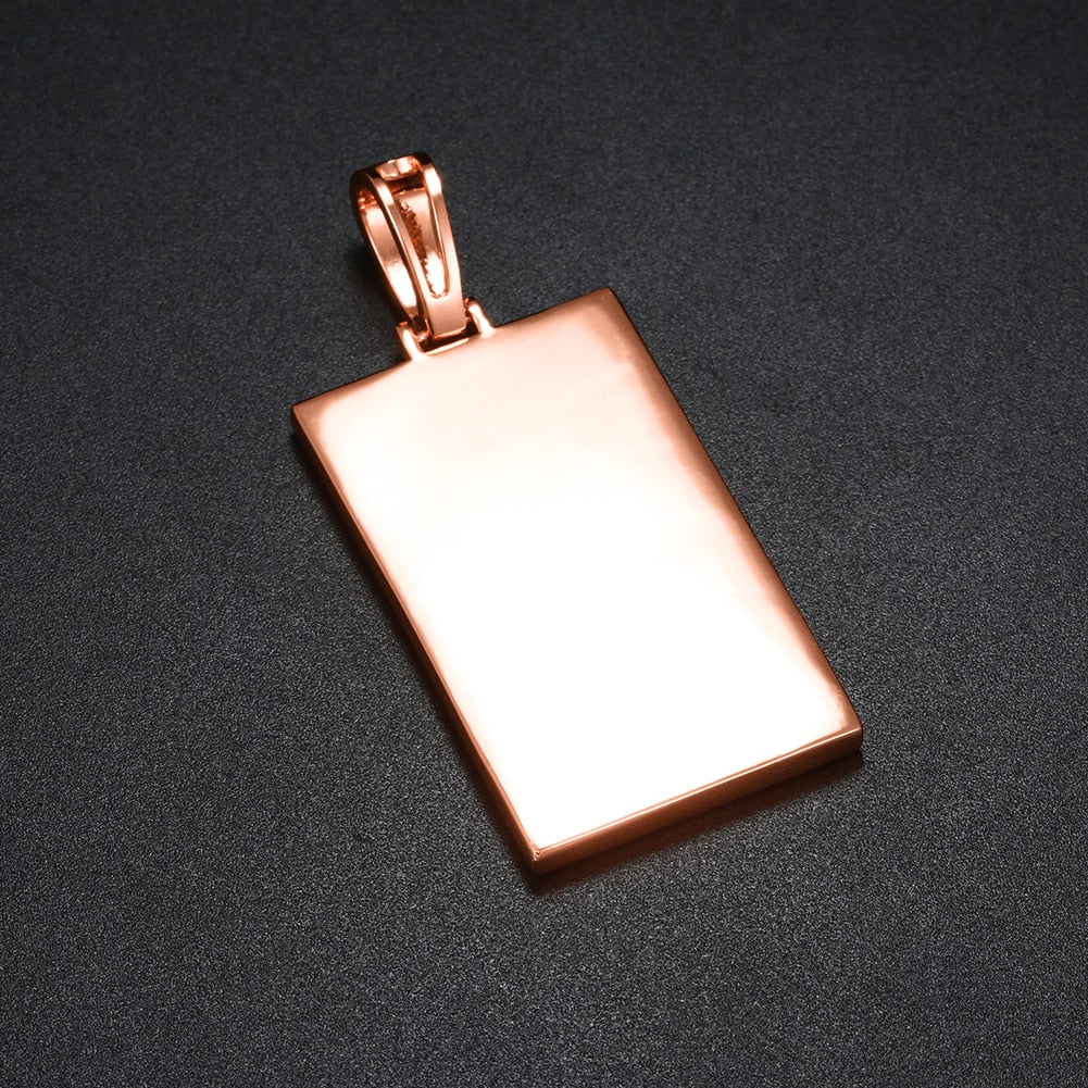 Plating Of 14K Medallion Necklace Photo Pendant Hip-Hop Necklace For Men