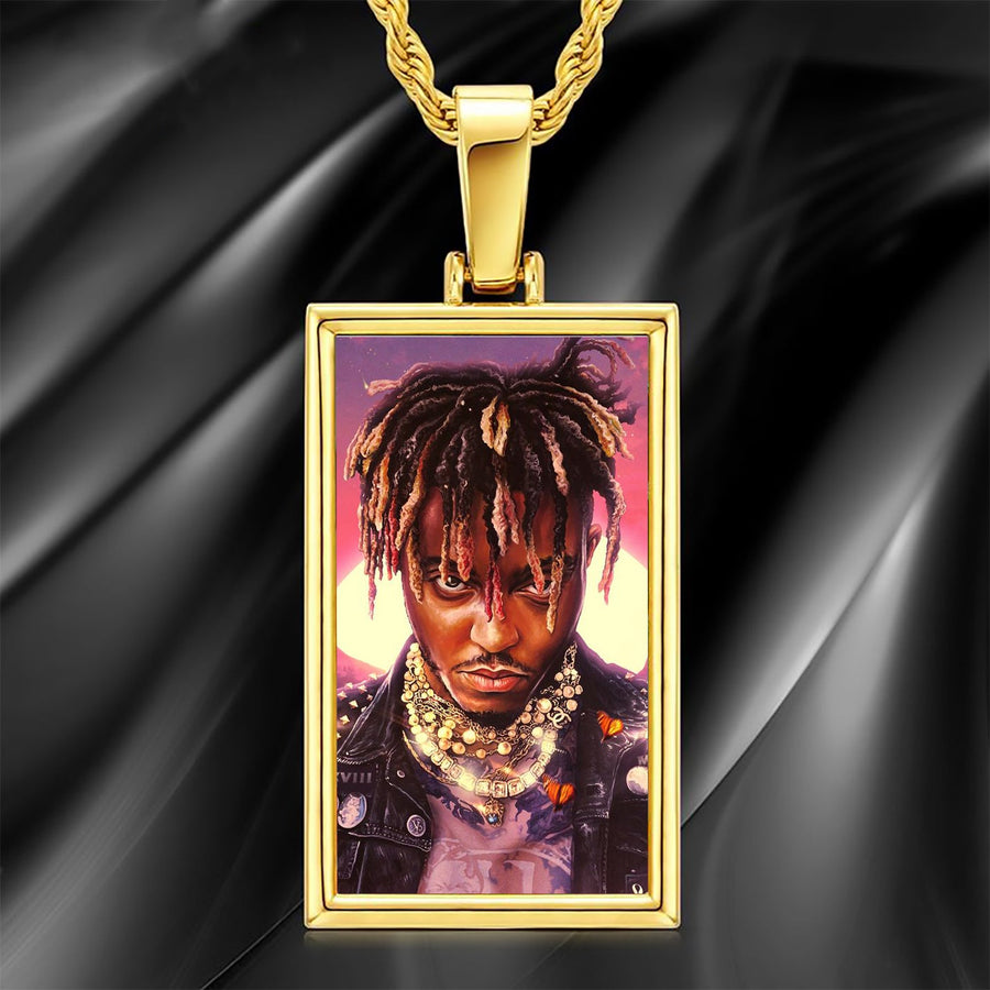 Plating Of 14K Medallion Necklace Photo Pendant Hip-Hop Necklace For Men