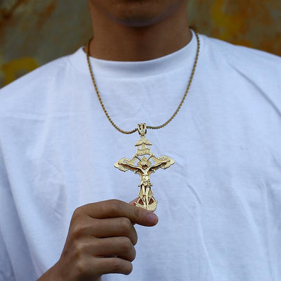 Crucifix Cross Pendant-Inri Cross Necklace- Jesus pendant- Hip Hop Gifts