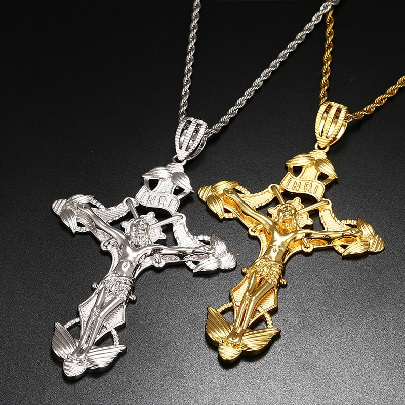 Crucifix Cross Pendant-Inri Cross Necklace- Jesus pendant- Hip Hop Gifts