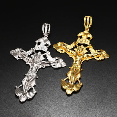 Crucifix Cross Pendant-Inri Cross Necklace- Jesus pendant- Hip Hop Gifts