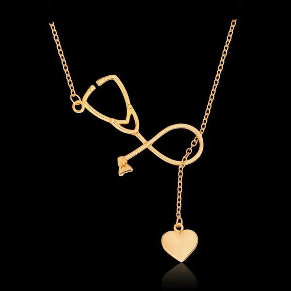 Stethoscope Heart Pendant Necklace
