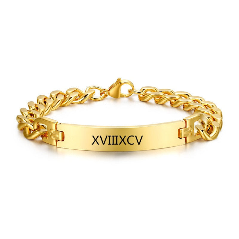 Engraved Bracelets- Name Engraved Bracelet-Bracelet With Date Engraved