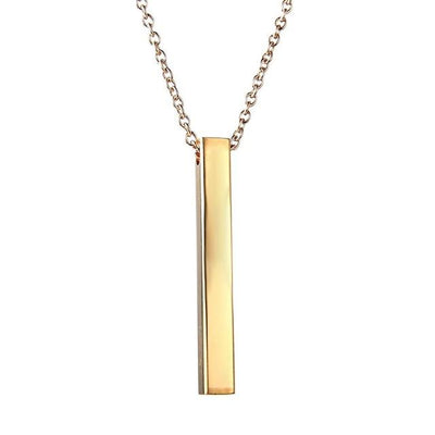 Personalized Vertical Bar Necklace- Name & Word Engraving Bar Necklace