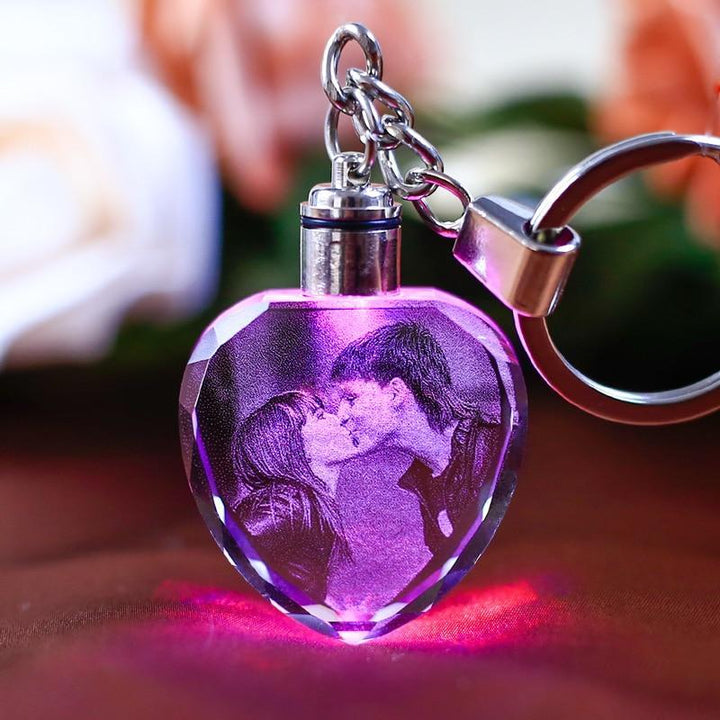 Laser Engraved Crystal Glass with Color Changing Led Lights - Custom It with your Photos