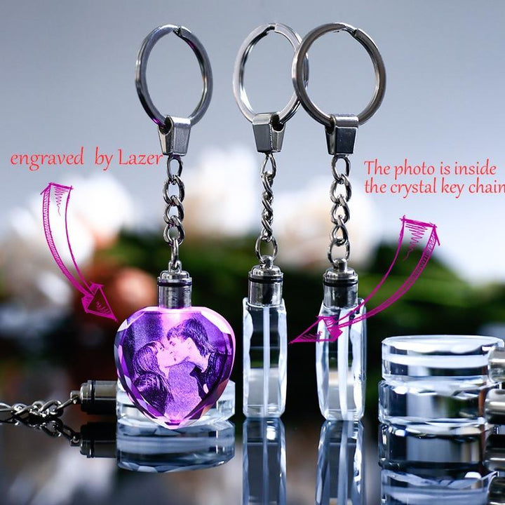 Laser Engraved Crystal Glass with Color Changing Led Lights - Custom It with your Photos