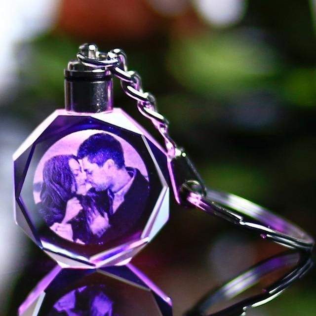 Laser Engraved Crystal Glass with Color Changing Led Lights - Custom It with your Photos