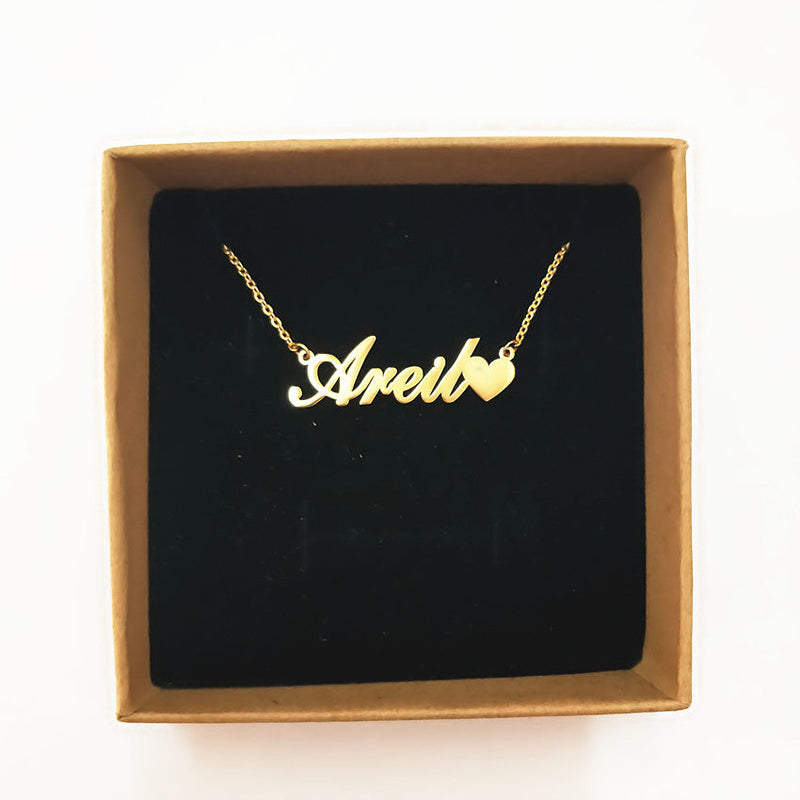 Custom Name Necklaces With Tiny Love Heart
