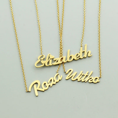 Personalized Name Necklace With Heart, Stars, Butterfly, Angle Wings