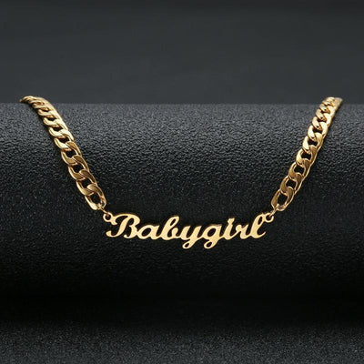 Custom Name Necklace For Men- Personalized Nameplate Necklace For Women
