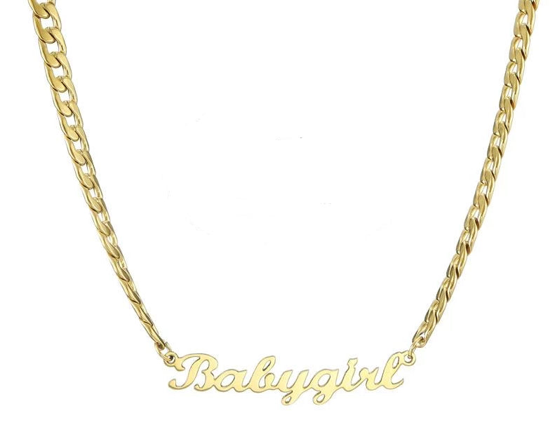 18K Gold Plated Personalized Name Necklace-Exclusive Nameplate Necklace