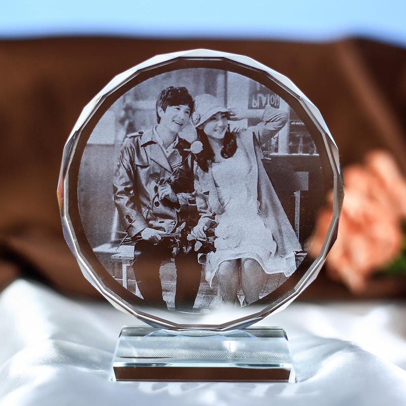 Custom Laser Engraved Crystal Photo Frame Best Christmas Gift For Grandparent, Grandma and Great Grandma