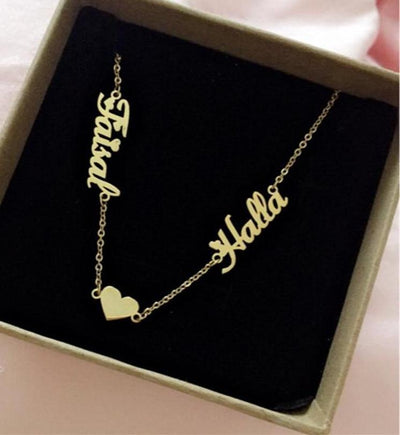 Personalized Two Name Necklace-Best Christmas  Gift For Grandmom