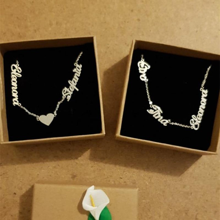 Personalized Two Name Necklace-Best Christmas  Gift For Grandmom
