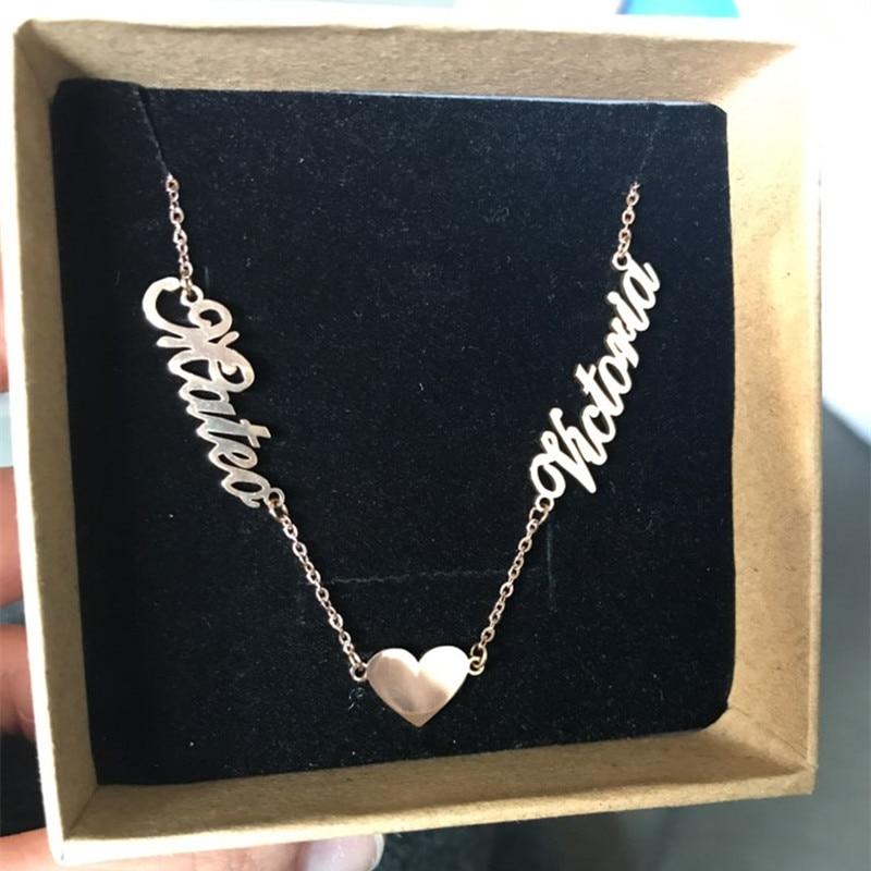 Personalized Two Name Necklace-Best Christmas  Gift For Grandmom