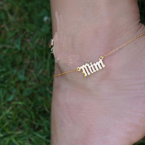 Custom Name Anklet- Gifts For Women- 18k Gold Plated Anklet