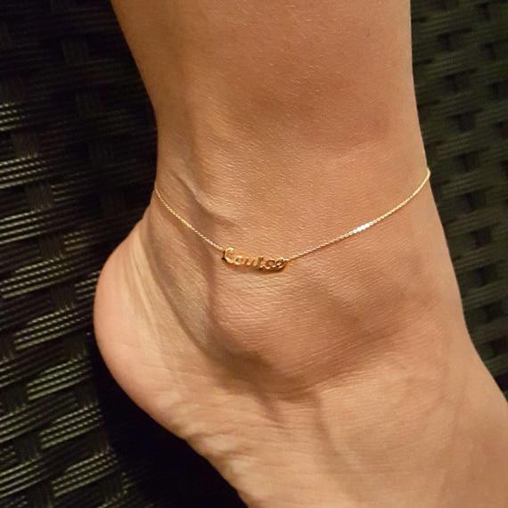 Custom Name Anklet- Gifts For Women- 18k Gold Plated Anklet