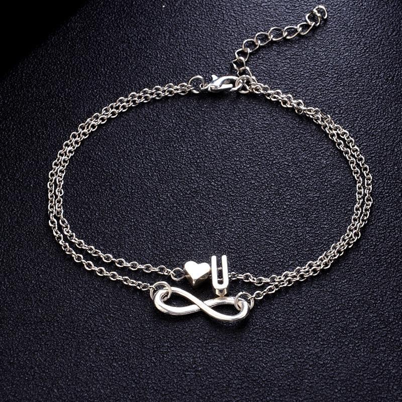 Anklet With Initial- Best Gifts For Women- Anklet With Heart Charm
