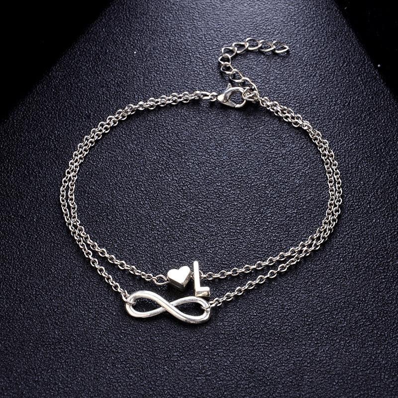 Anklet With Initial- Best Gifts For Women- Anklet With Heart Charm