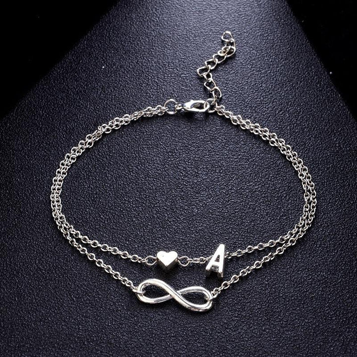 Anklet With Initial- Best Gifts For Women- Anklet With Heart Charm