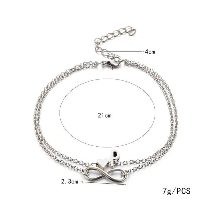 Anklet With Initial- Best Gifts For Women- Anklet With Heart Charm